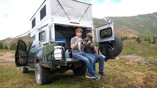 Mountain Camping In the bed of a pickup truck