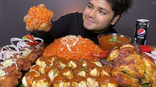 SPICY* WHOLE CHICKEN CURRY WITH FRIED RICE AND EGGS | EATING SHOW | MUKBANG | CHICKEN LOLLIPOP 