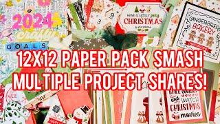 #CraftyGoals2024 12x12 Paper Pack Smash - Echo Park: Have A Holly Jolly Christmas - 5 Projects!