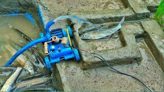 Catch fish using mini diesel engine water pump| fishing exciting | diy fishing @sanocreator