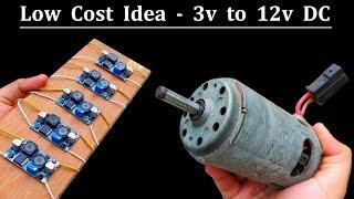 Make DC Motor Step-up Supply 3v to 12v using DC Buck Boost Converter XL6009