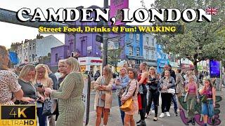 A Fun Day in London’s Camden Town: Street Food, Drinks, Canal Life & Good Times by the River 4K HDR