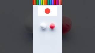 What Color Does Japan Flag Make??#satisfyingart #colormixing #flag make