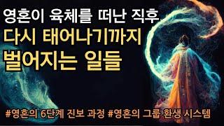 죽음부터 환생까지의 육체를 벗어난 영혼들의 운명!!  빛으로 본 영혼의 6단계 진보과정과 영혼 그룹의 환생 시스템!