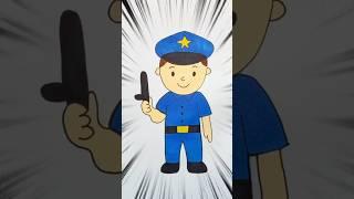 Reverse play  How to draw a police officer‍️