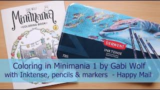 Coloring with inktense pencils | Minimania 1 | Gabi Wolf | Prismas, Polys, markers | Happy mail