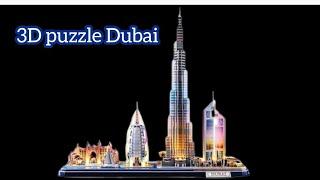 Diy craft instructions 3D puzzle cubicfun Dubai with LED|3D puzzle Dubai