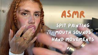 ASMR close up spit painting, mouth sounds and hand movements FOR SLEEP 