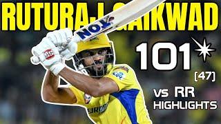 RUTURAJ GAIKWAD 1ST IPL CENTURY IN IPL HIGHLIGHTS | 101*(49) VS RR |