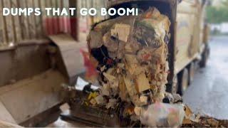 Dumps that go Boom! #garbagetruck #satisfying