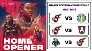 INDIANA FEVER GAME SCHEDULE MAY 2025 | WNBA GAME SCHEDULE 2025 |