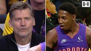 RJ Barrett Recognizes Game of Thrones' Nikolaj Coster-Waldau (Jaime Lannister) Sitting Courtside 