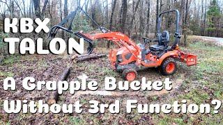 Grapple Bucket WITHOUT Adding a 3rd Hydraulic Function to your Kubota BX23S!