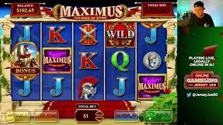 Maximus Soldier of Rome slots LIVE with BIG BONUS & MEGA WIN [Online Gambling with Jersey Joe # 66]