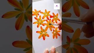 easy bright flower painting #artvideo #flowerpainting #artwork #viral #arttutorial