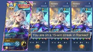 WHEN SUPREME SELENA USE CURSE OF CINDER IN SOLO RANK GAME!!(auto winstreak)