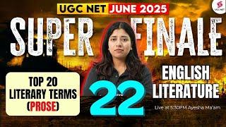 UGC NET JRF English Literature 2025 | Literary Terms (Prose) English Literature By Ayesha Mam