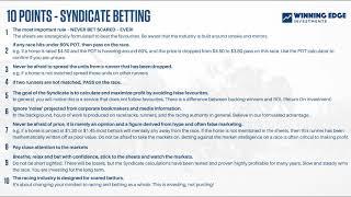 The Syndicate - 10 Key Points relating to The Syndicate Betting