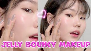 Jelly Bouncy Makeup tutorial (a.k.a daily makeup) | How to do glass skin with sunscreen