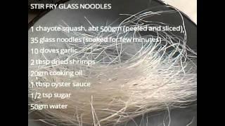 Chayote Squash Stir Fry Glass Noodle