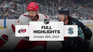 Hurricanes at Kraken | October 26, 2024 | NHL Full Game Highlights