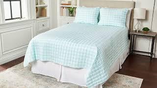 HomeReflections Cotton Bloom Gingham Quilt Set on QVC