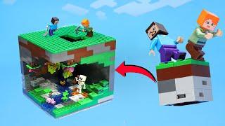 100 Days Survival In One Block Challenge In Lego Minecraft | LEGO Minecraft Animation