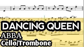 Dancing Queen Cello Trombone Sheet Music Backing Track Play Along Partitura