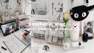 Productive Vlog ‍️ Unboxing, Clean & Organize my room with me, Planning content I Aesthetic Vlog