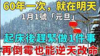 60年一次，就在明天！1月1號「元旦」，起床後趕緊去做1件事，再倒霉也能逆天改命！【禪意】#生肖 #運勢 #風水 #財運#命理#佛教 #人生感悟