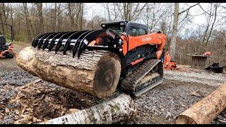 Now THIS is a Grapple, WOWZER Virnig V-60 Root Rake on Kubota SVL97-2