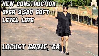 New Construction Homes over 3,500 Sqft, Level Lots in Locust Grove, GA