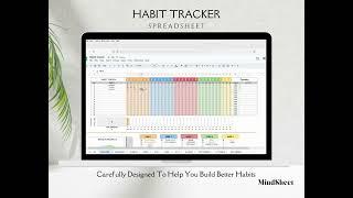 Habit Tracker Google Sheets Template, Productivity Planer Spreadsheet,Daily Habit Tracker, MindSheet