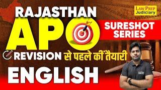 Rajasthan APO Exam 2024 : English | #1 | Sureshot Series | English for Rajasthan APO | By Surya Sir