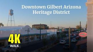 Downtown Gilbert Arizona Heritage District 4K Walk