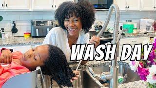 my DAUGHTERS REALISTIC WASH DAY ROUTINE | favorite hair products and hair tips