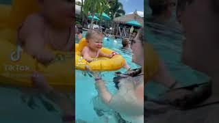 I did my dance on tiktok|| the cutest baby ever dancing in the pool #tiktok #baby #cute