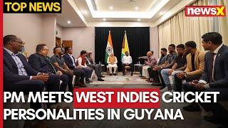 PM Modi's Historic Visit To Guyana | PM Modi Meets West Indies Cricket Personalities In Guyana