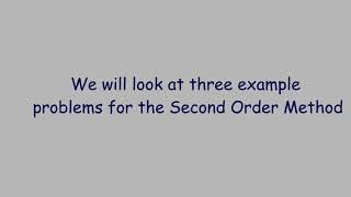 Topic # 9.2 - 2nd Order Method (Problems)