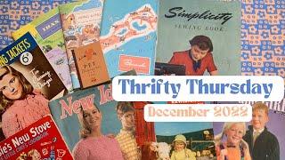 Junk Journal Supply Haul | Thrifty Thursday | DECEMBER 2022 | Sewing and Fashion ephemera galore!