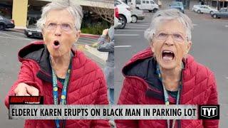 WATCH: Elderly Karen GOES OFF On Black Driver In Parking Lot Showdown