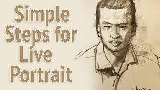 Portrait #46 - Simple steps for Live Portrait Drawing in 10 minutes