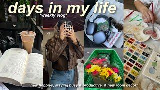 VLOG: simple days in my life, new hobbies, staying busy, new room decor, & lots of unboxing!