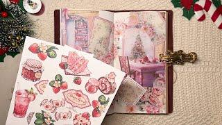 ASMR 다꾸 | 겨울 딸기️ 다이어리 꾸미기 Journaling #srapbooking vintage collage ビンテージ コラージュ diary decorating