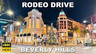 Rodeo Drive Beverly Hills in Los Angeles, California | Night Walk November 2023