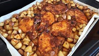 Oven Baked Pork Chops with Potatoes - This ONE PAN recipe tastes delicious!