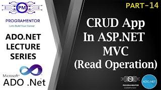 14 | CRUD App In ASP.NET MVC Using ADO.NET | Without Entity Framework | Read Data  (Hindi/Urdu)