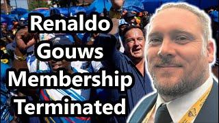 Renaldo Gouws Membership of SA Parliament Terminated