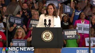 'I'm speaking!' Harris says to protesters at her campaign rally