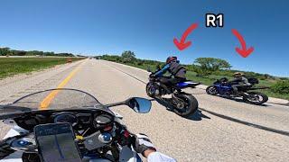 Highway cruise with 2 R1s